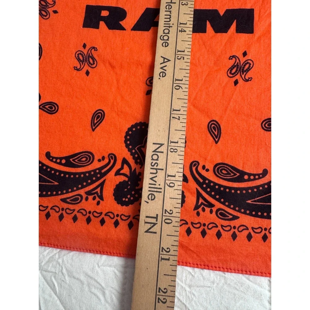 Vintage Mopar Dodge RAM Trucks 90s Bandana Orange Black Logo Square Scarf 21x21